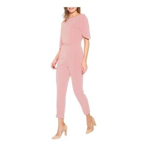 Alexia ADMOR Draped One-Shoulder Jumpsuit on pink blush